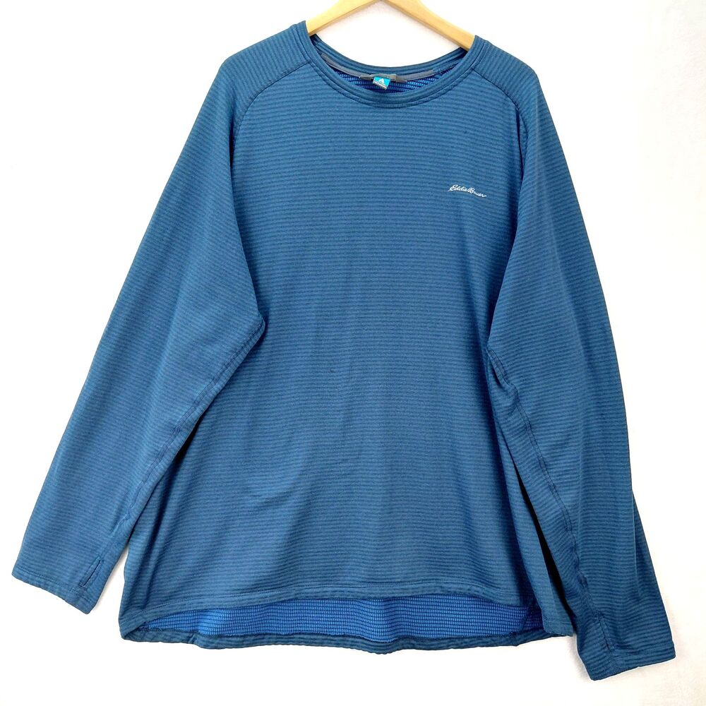 Eddie Bauer First Ascent Base Layer Shirt Mens 3XL Tall Blue High Route Grid Air